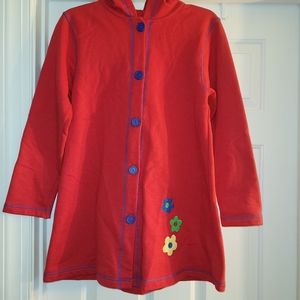 Red jacket with flower embroidery